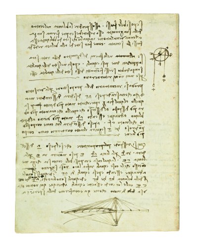 Codex on the Flight of Birds, Folio 2 Verso by Leonardo da Vinci